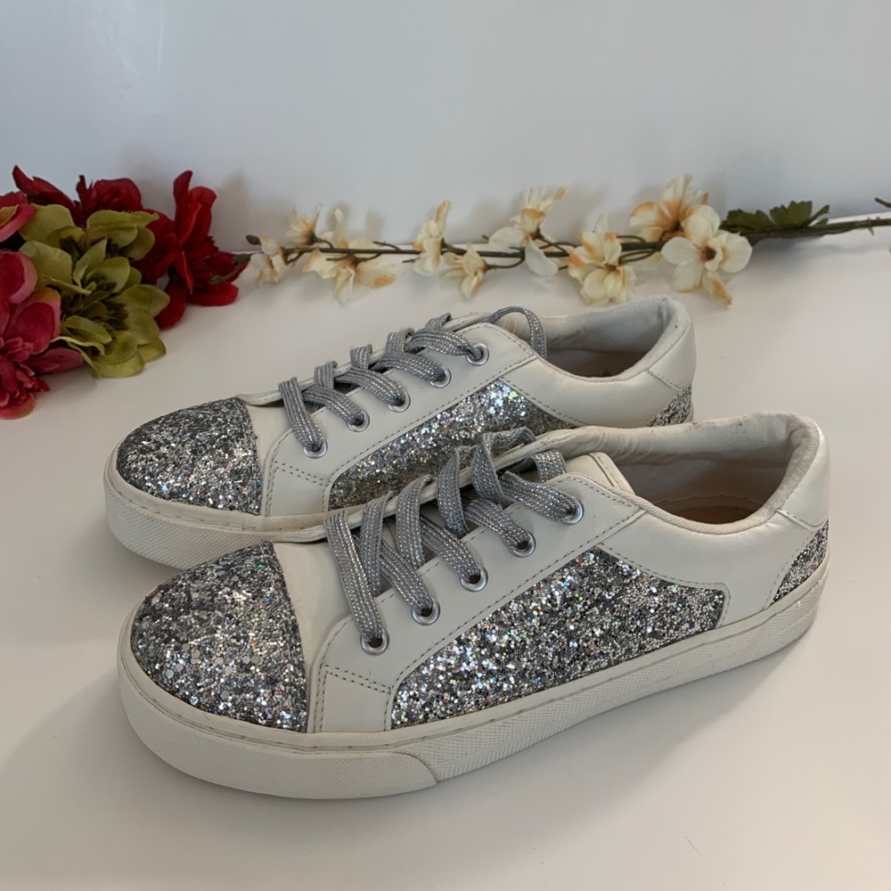 Girls Glitter Metallic Low Top Sneakers
